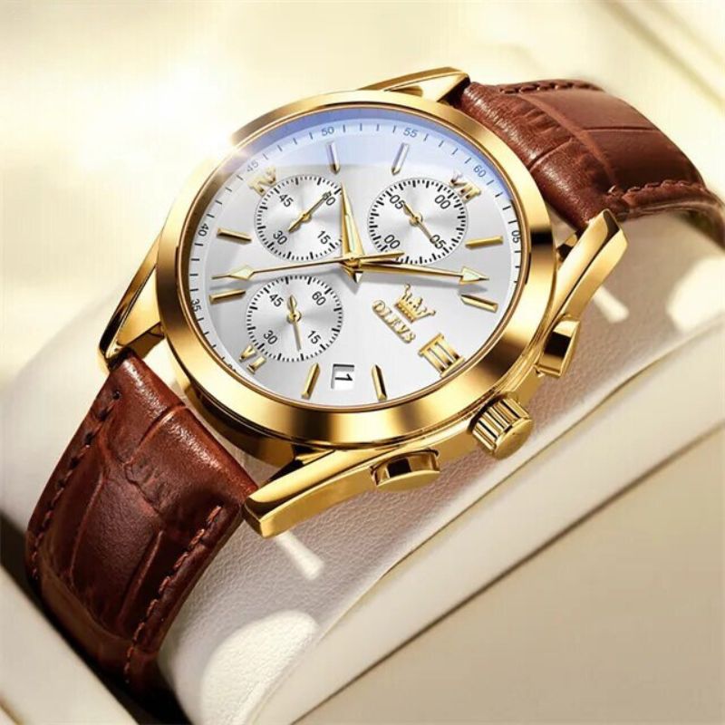 Quarz Luminös Chronograph Uhr