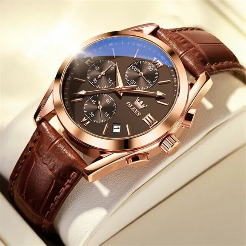 Quarz Luminös Chronograph Uhr