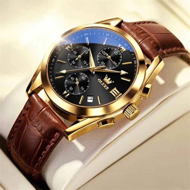 Quarz Luminös Chronograph Uhr