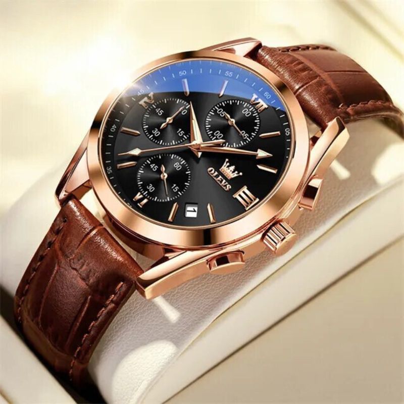 Quarz Luminös Chronograph Uhr