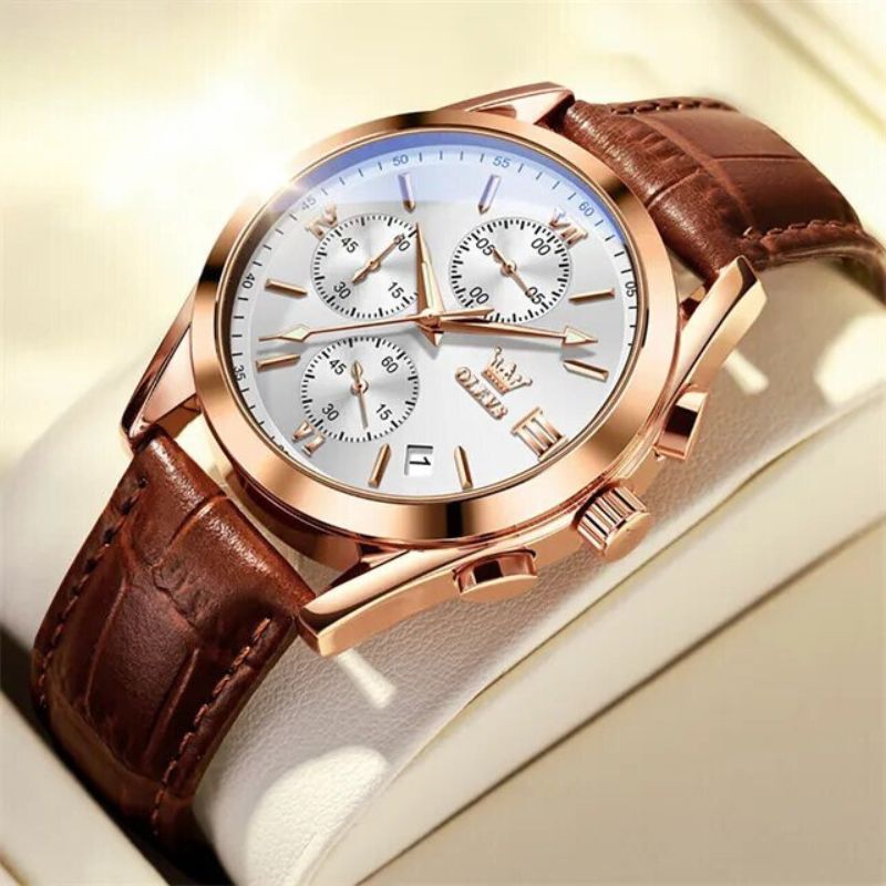 Quarz Luminös Chronograph Uhr