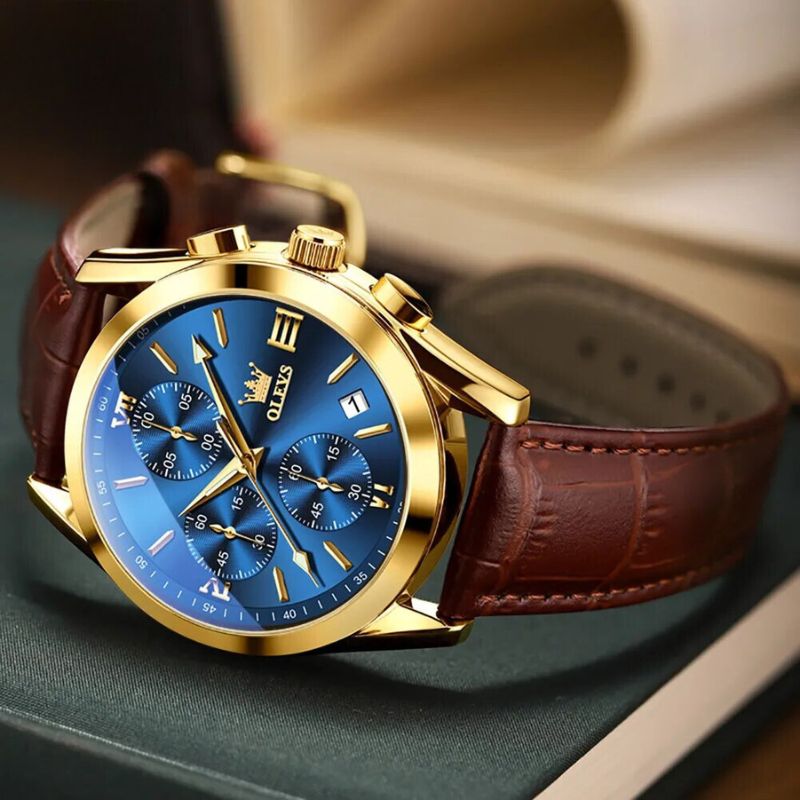 Quarz Luminös Chronograph Uhr