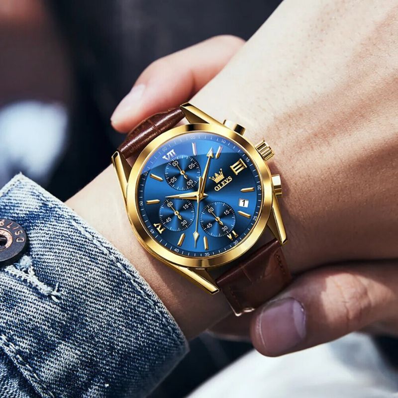 Quarz Luminös Chronograph Uhr
