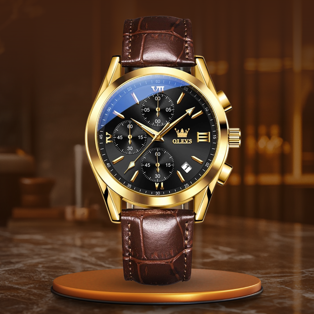 Quarz Luminös Chronograph Uhr