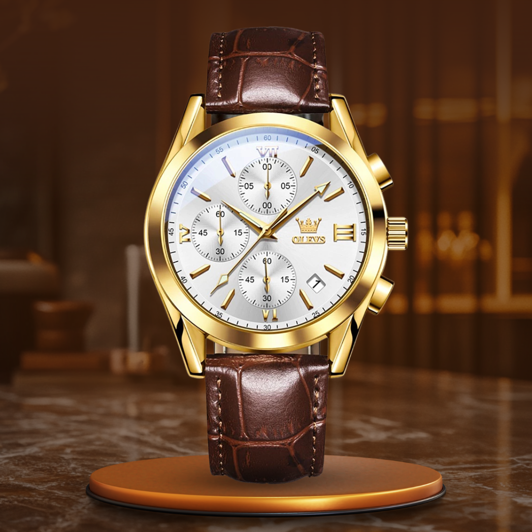 Quarz Luminös Chronograph Uhr