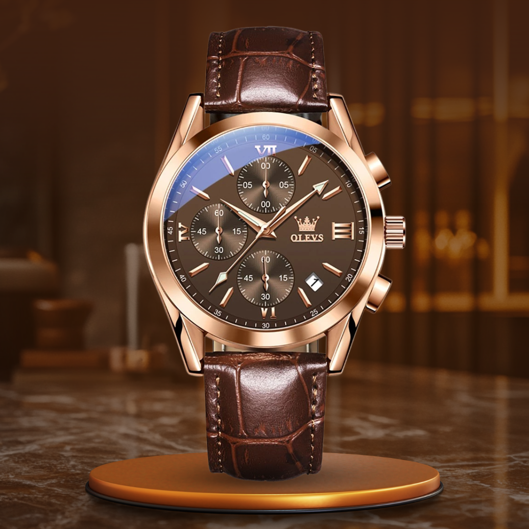Quarz Luminös Chronograph Uhr