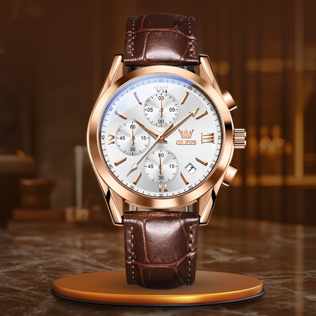 Quarz Luminös Chronograph Uhr
