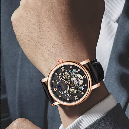 Business Lederband Mechanische Automatik Uhr