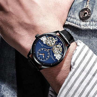 Doppeltourbillon Leuchtende Mechanische Uhr