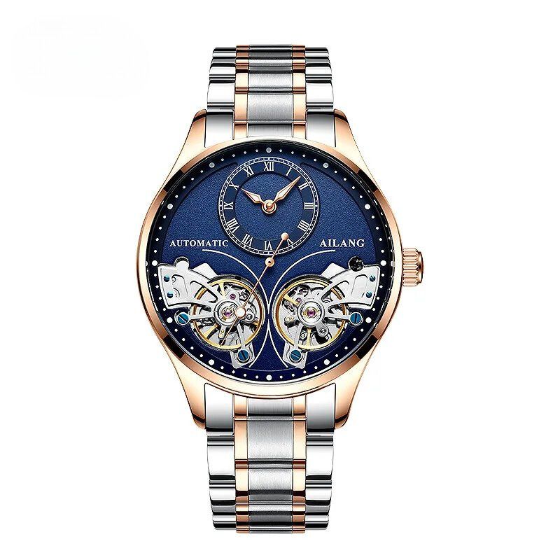 Doppeltourbillon Leuchtende Mechanische Uhr
