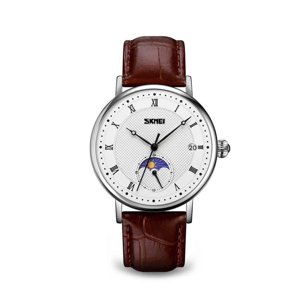 Edelstahl Kristall Mondphasen Uhr