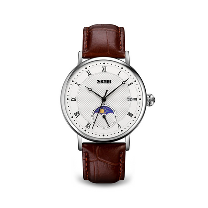 Edelstahl Kristall Mondphasen Uhr