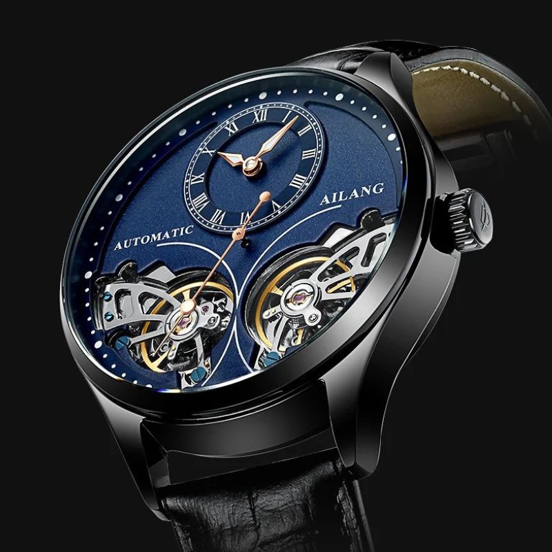 Doppeltourbillon Leuchtende Mechanische Uhr