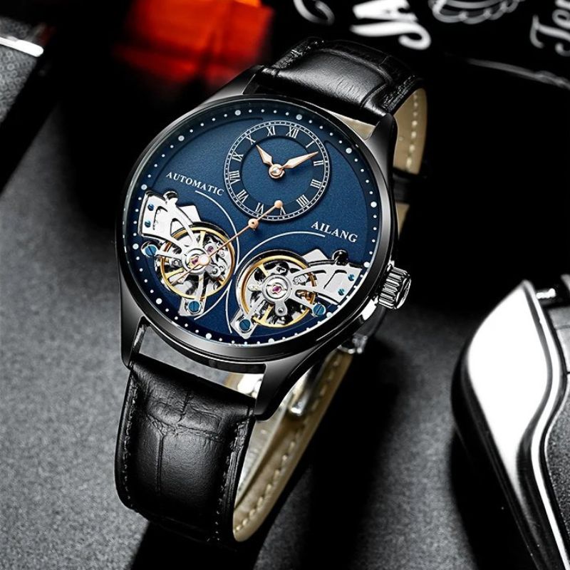 Doppeltourbillon Leuchtende Mechanische Uhr