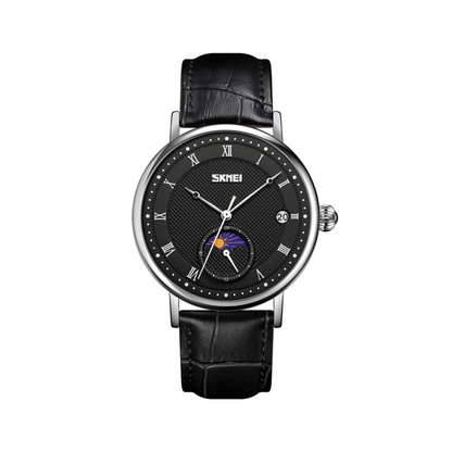 Edelstahl Kristall Mondphasen Uhr