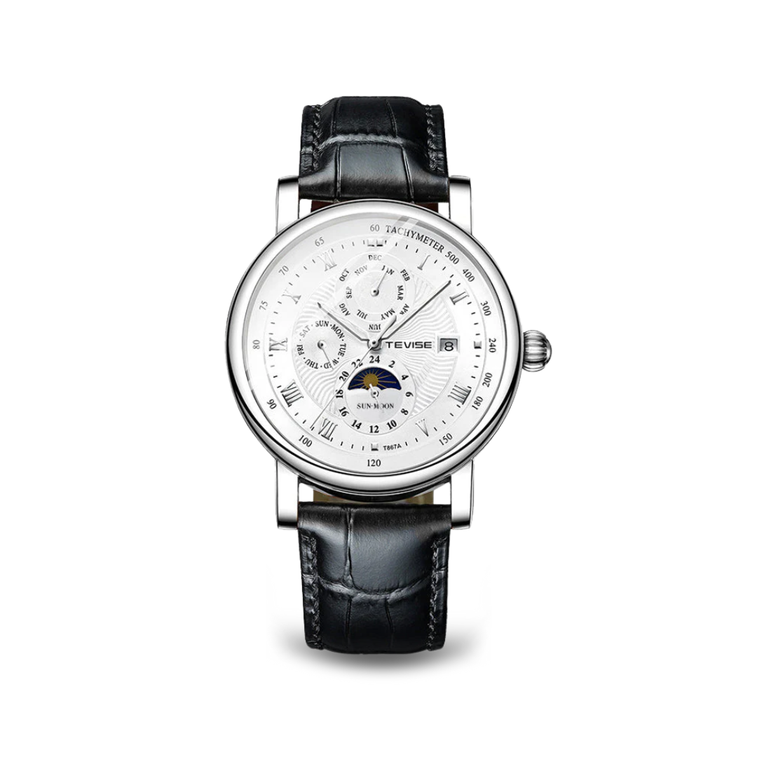 Automatische mechanische Luxusuhr aus Leder
