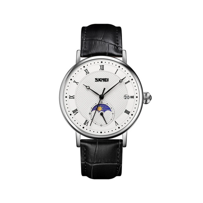 Edelstahl Kristall Mondphasen Uhr