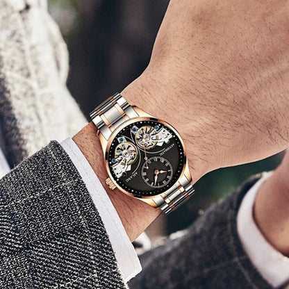 Doppeltourbillon Leuchtende Mechanische Uhr