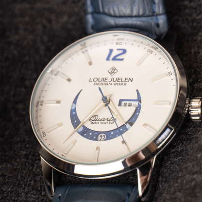 Elegante leuchtende Mondphasen-Uhr