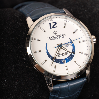 Elegante leuchtende Mondphasen-Uhr