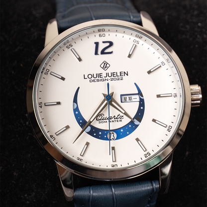 Elegante leuchtende Mondphasen-Uhr