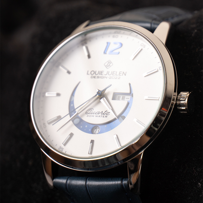 Elegante leuchtende Mondphasen-Uhr