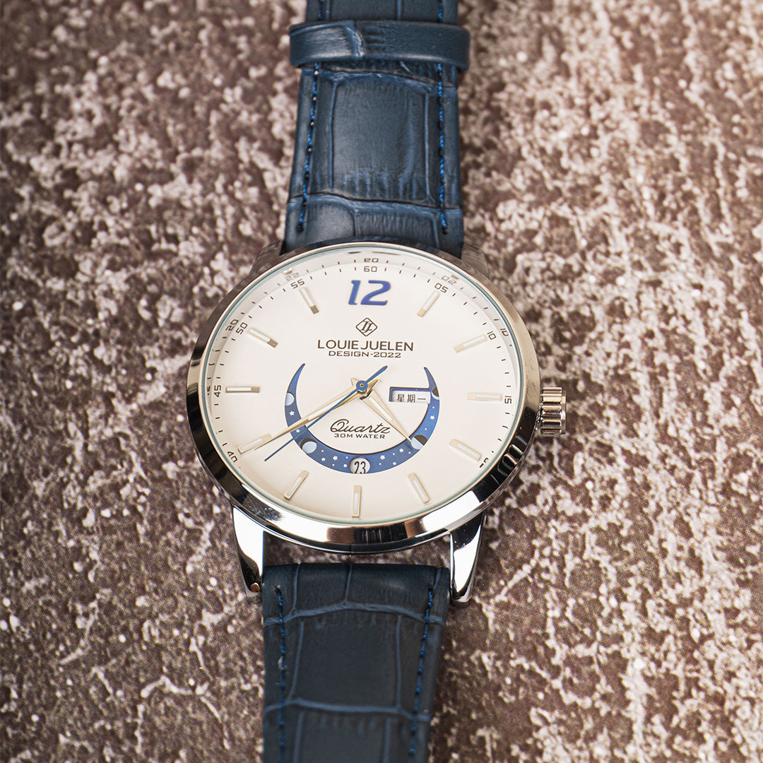 Elegante leuchtende Mondphasen-Uhr