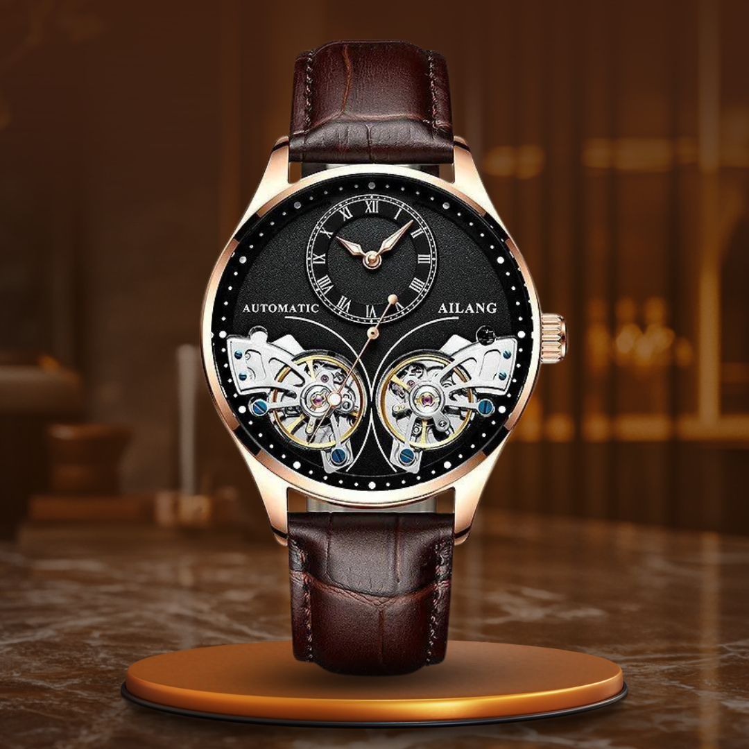 Doppeltourbillon Leuchtende Mechanische Uhr