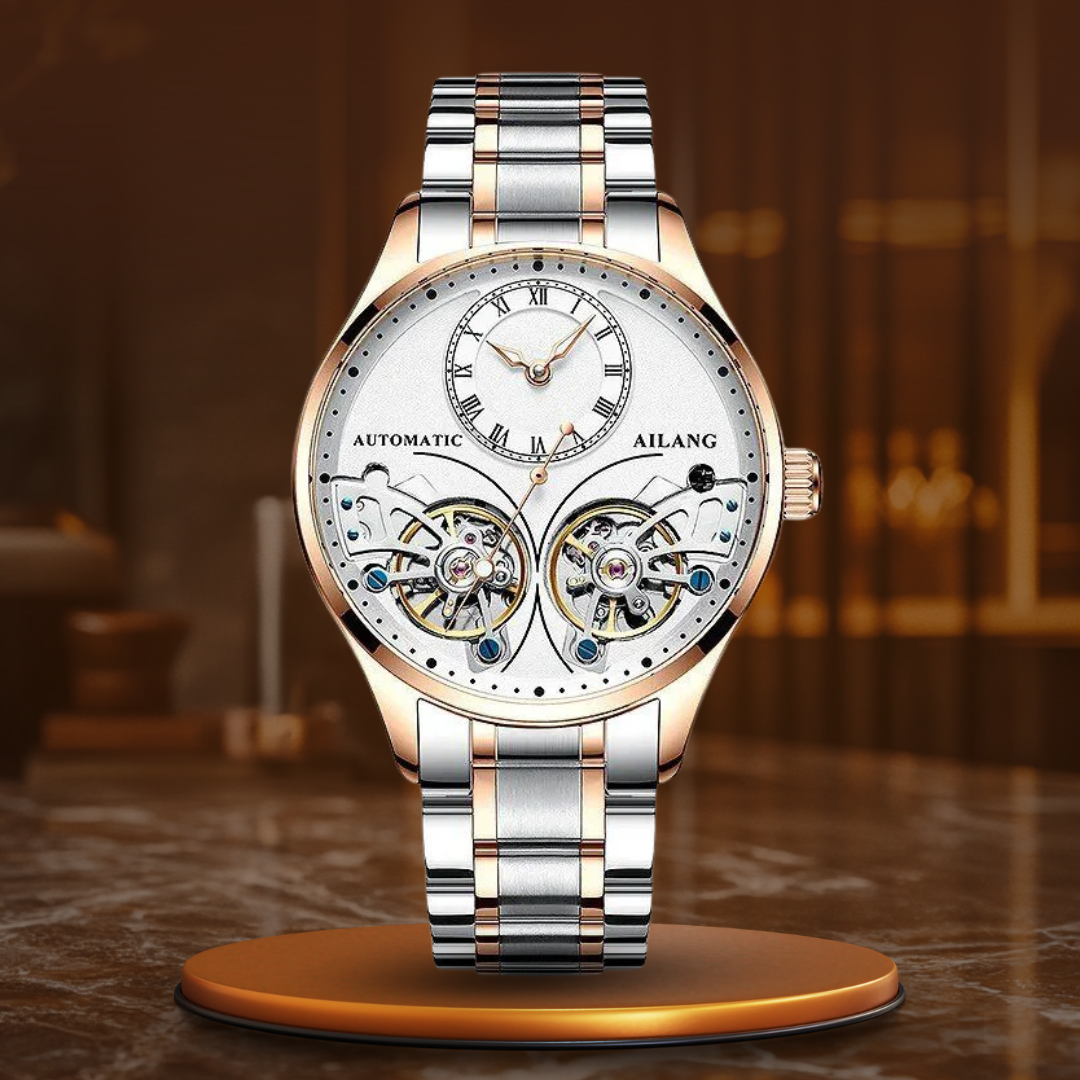 Doppeltourbillon Leuchtende Mechanische Uhr