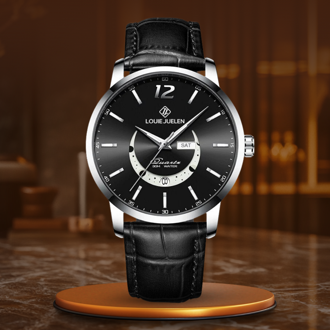 Elegante leuchtende Mondphasen-Uhr