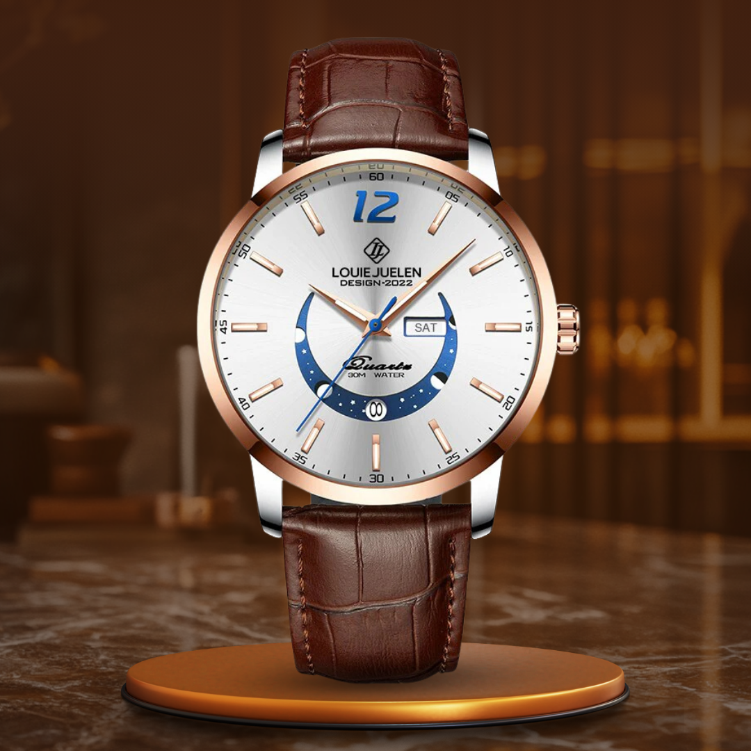 Elegante leuchtende Mondphasen-Uhr