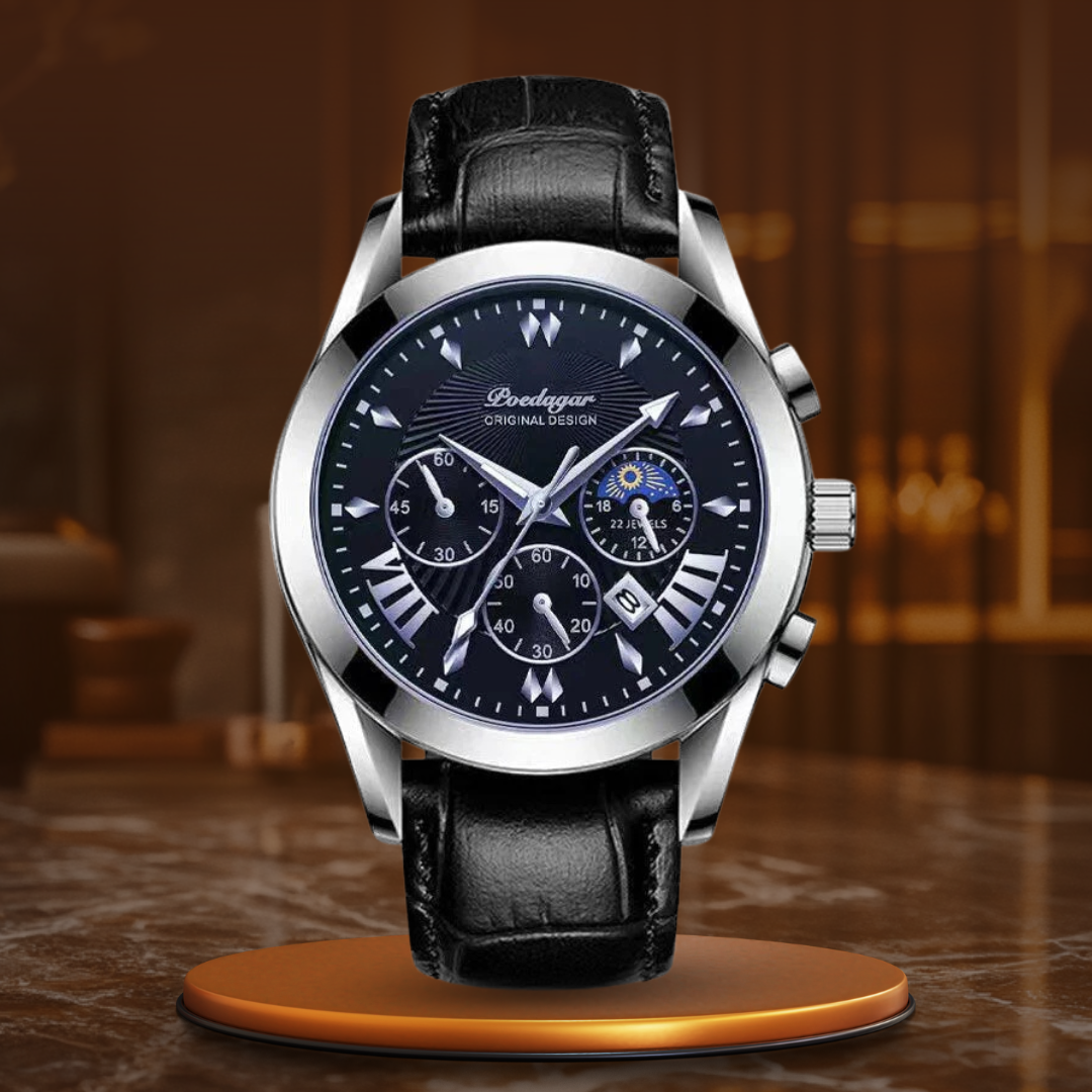 Elegante Lederarmband Luxus-Uhr