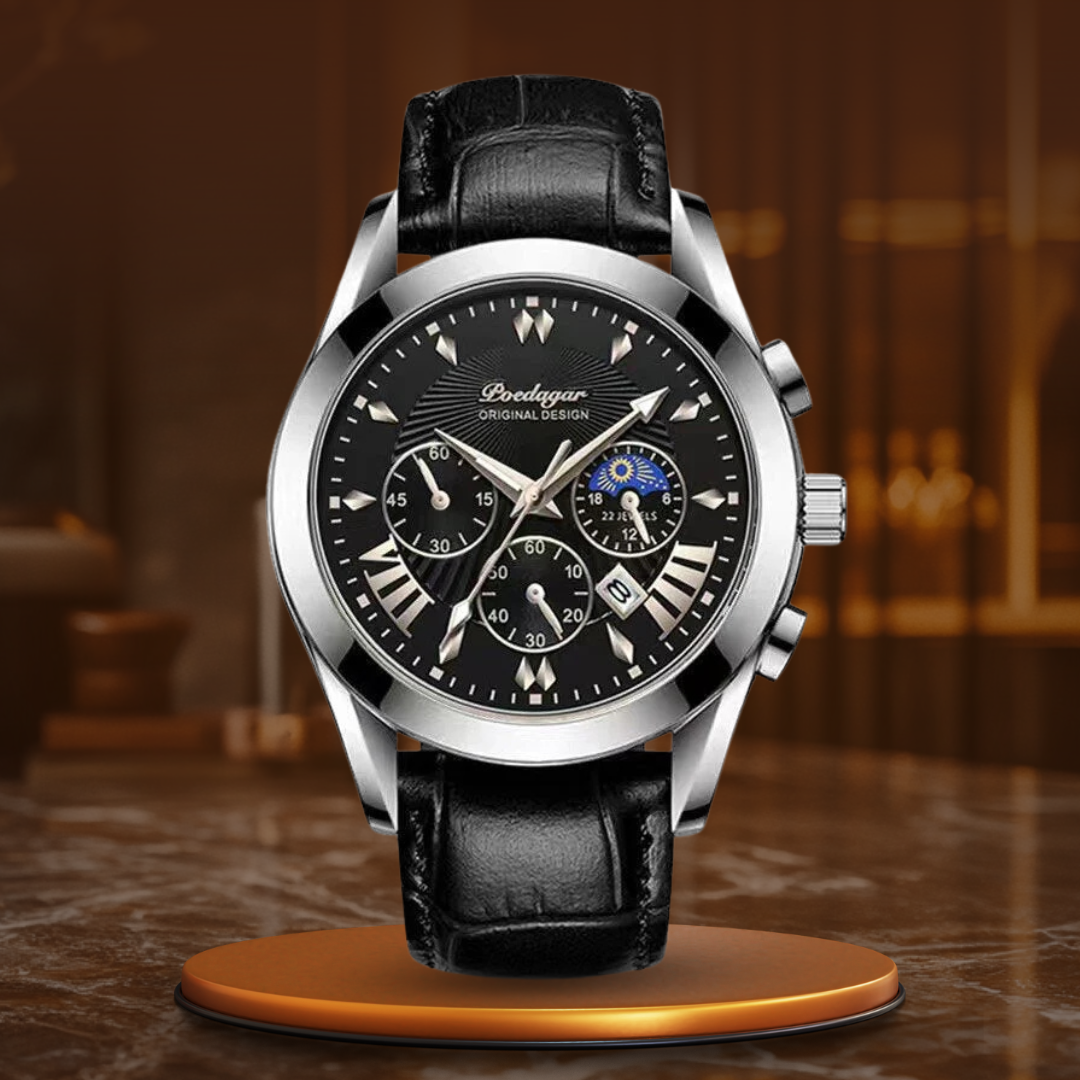 Elegante Lederarmband Luxus-Uhr