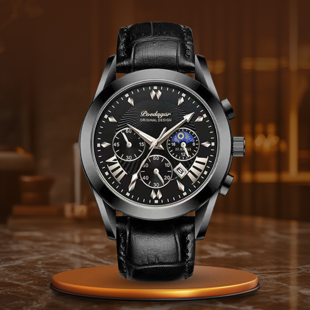 Elegante Lederarmband Luxus-Uhr