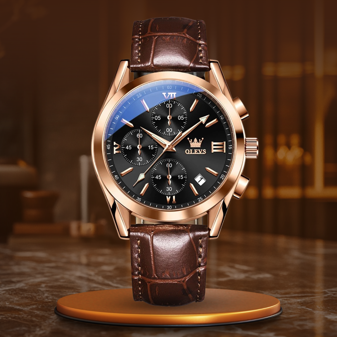Quarz Luminös Chronograph Uhr