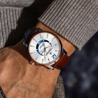 Elegante leuchtende Mondphasen-Uhr