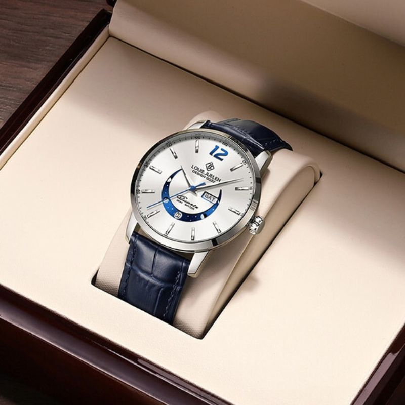 Elegante leuchtende Mondphasen-Uhr