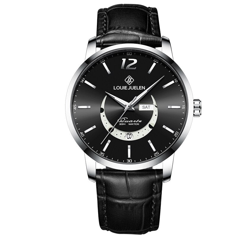 Elegante leuchtende Mondphasen-Uhr