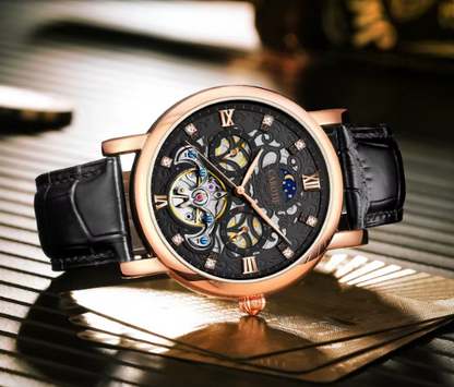 Business Lederband Mechanische Automatik Uhr